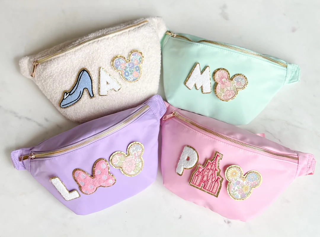 Magical Floral Customizable Fanny Pack // Park Bag // Two Sizes // Bag Patches Included - Etsy | Etsy (US)