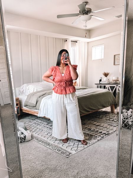 JCPenney top, true to size (wearing L). Amazon pants, size up one for comfier fit (wearing XL). Shoes are true to size. Also linking my favorite Amazon pull-over bras (size up one) and robe from my IG reel (true to size). 

#LTKsalealert #LTKmidsize #LTKfindsunder50
