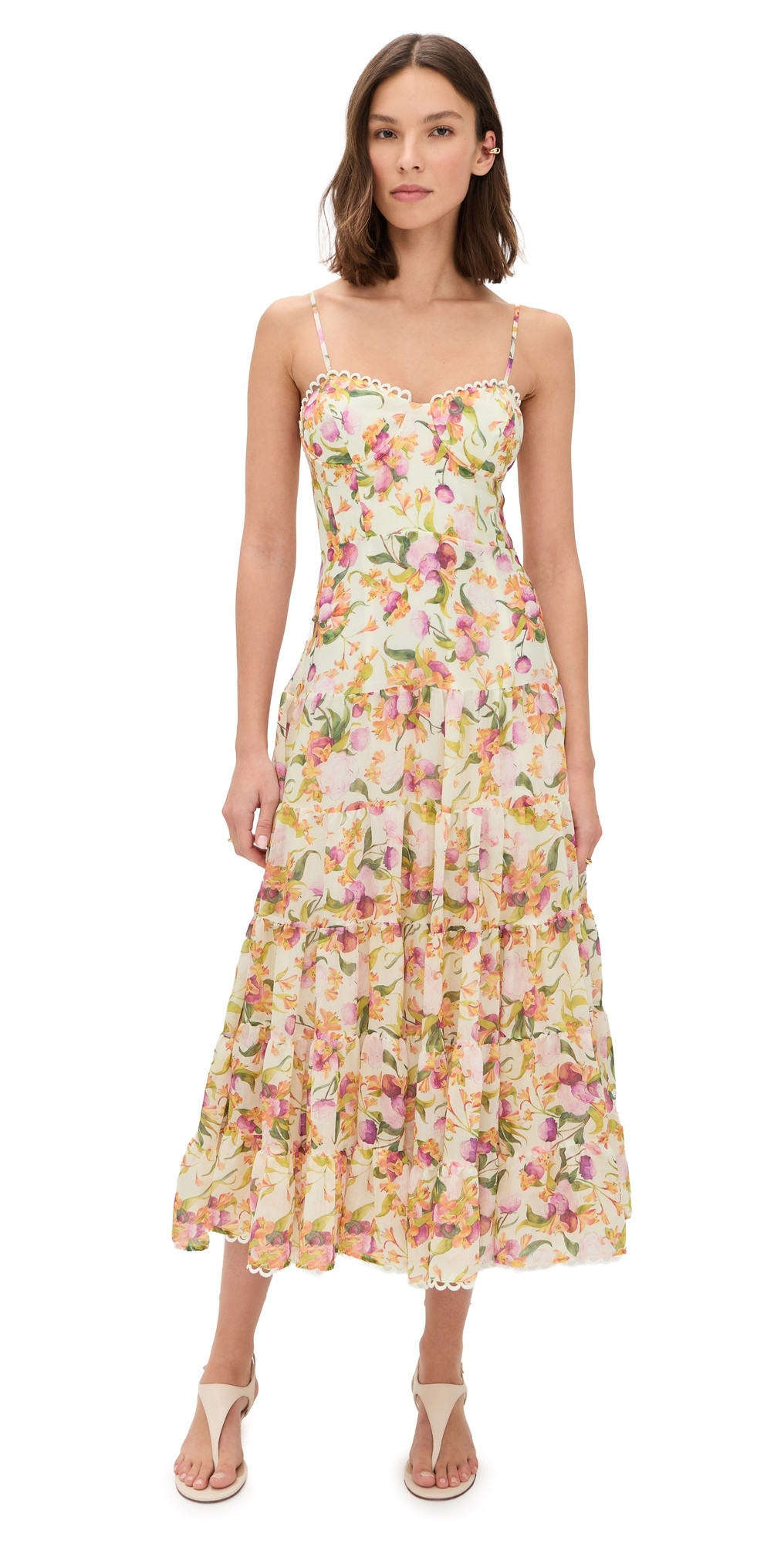 ASTR the Label Lianna Dress Pink Multi Floral L | Shopbop