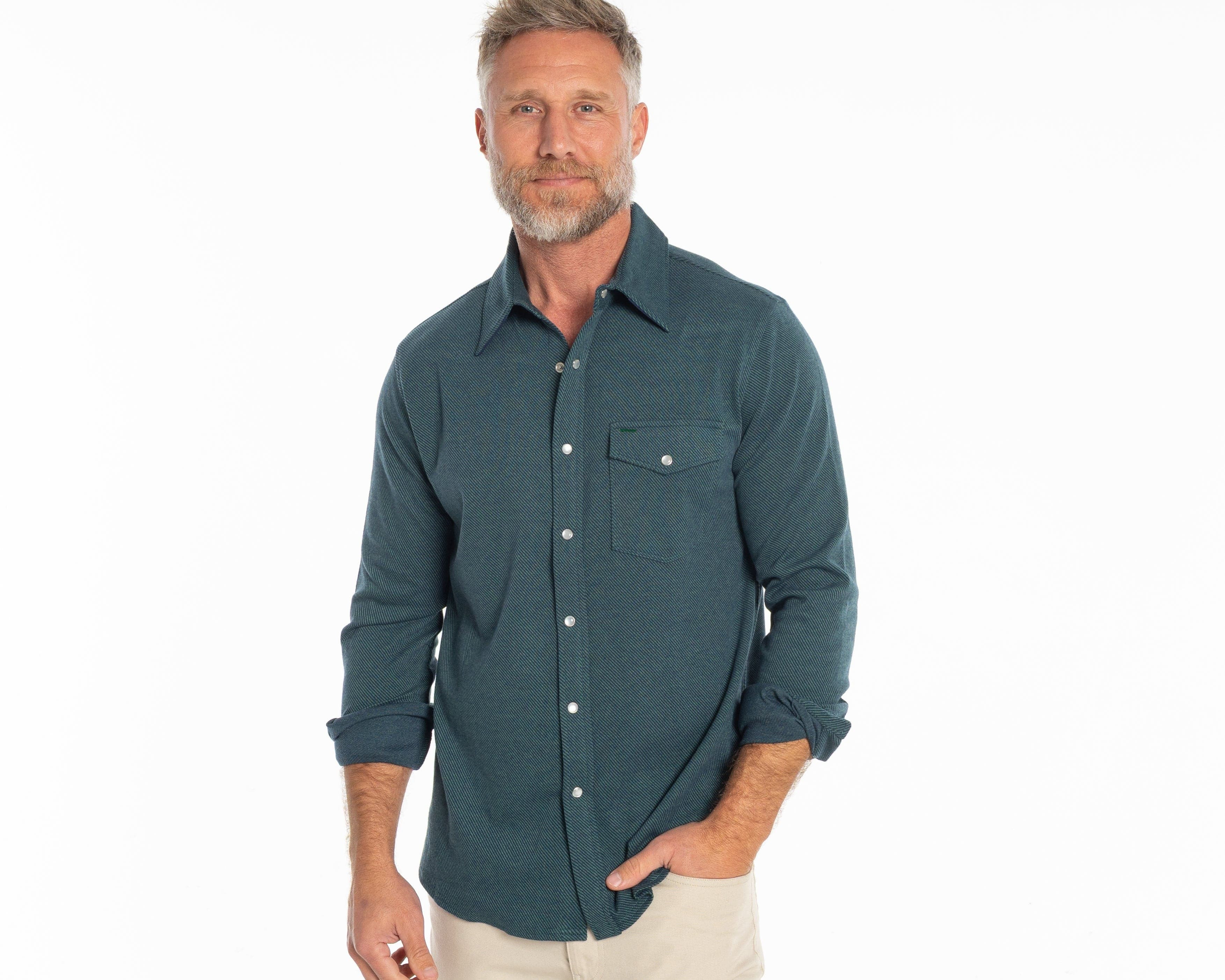 Chill-Knit Twill Pearl Snap - Sapphire | Criquet Apparel