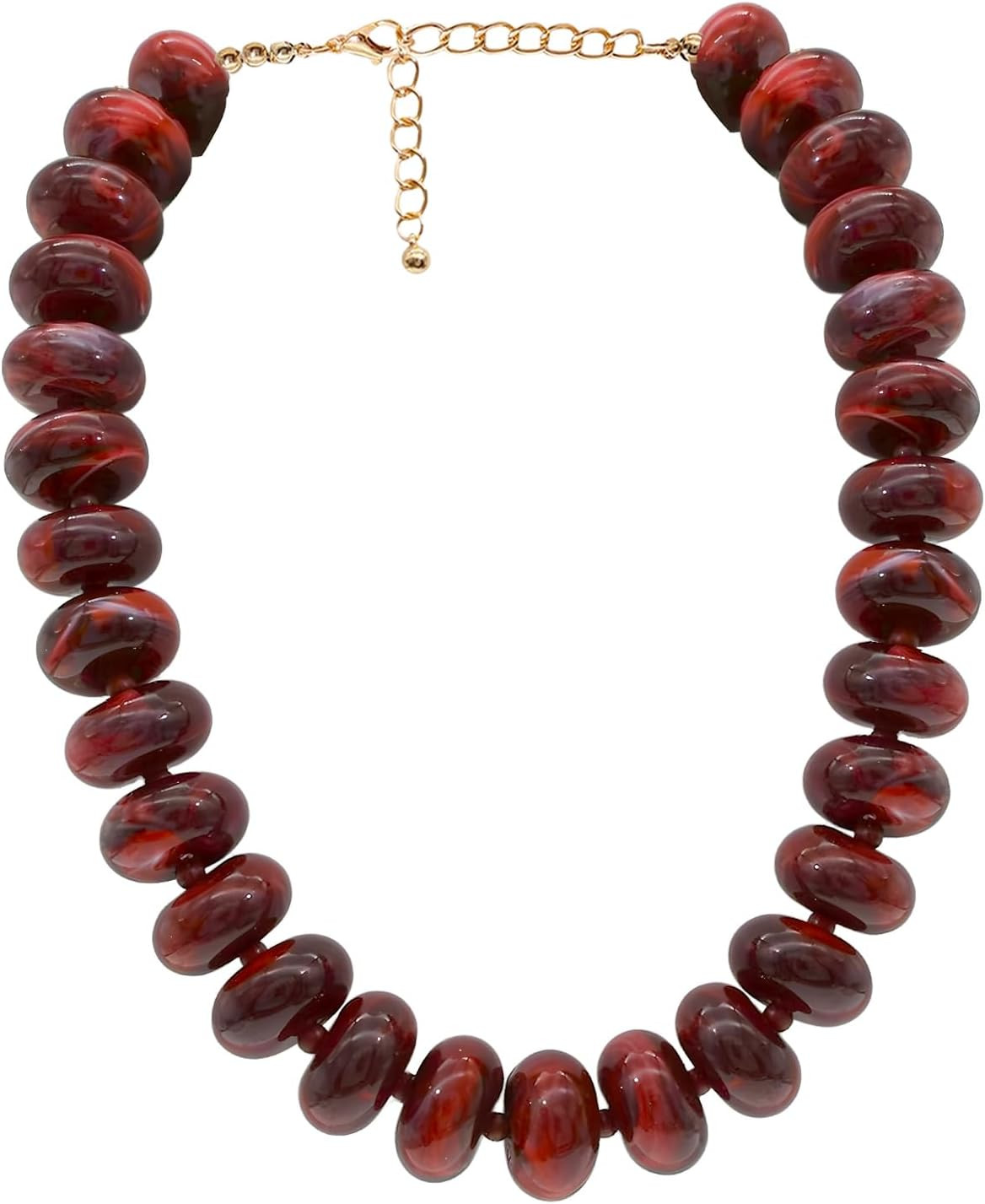 Chunky Beaded Necklace for Women Large Big Bead Choker Necklaces Trendy Boho Bold Statement Beads Neck Summer Jewelry Accessories | Amazon (US)