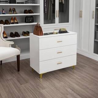 FUFU&GAGA White Wooden Nightstand with 3-Drawer: 31.5" L x15.7" W x28.7" H LBB-KF330025-01-c - Th... | The Home Depot