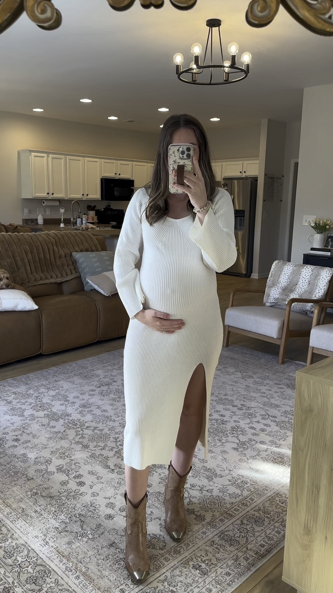 The stretchiest dress from Amazon 🕊️ perfect for the bump! I sized up to a medium but I think I would’ve been fine with my true size small. 

Maternity | pregnant | dress the bump | style the bump | maternity shoot 

#LTKfindsunder50 #LTKVideo #LTKbump