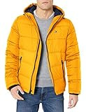 Tommy Hilfiger Men's Classic Hooded Puffer Jacket (Regular and Big & Tall Sizes), Yellow, Large | Amazon (US)