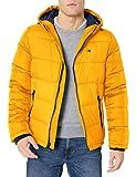 Tommy Hilfiger Men's Classic Hooded Puffer Jacket (Regular and Big & Tall Sizes), Yellow, Large | Amazon (US)