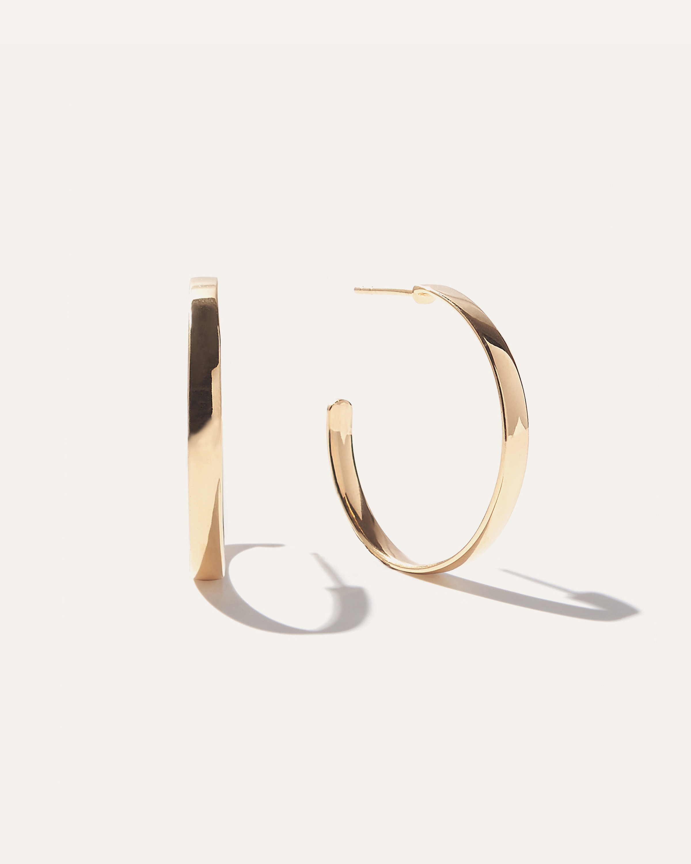 Quince | Women's Flat Hoop Earrings in Gold Vermeil | Quince