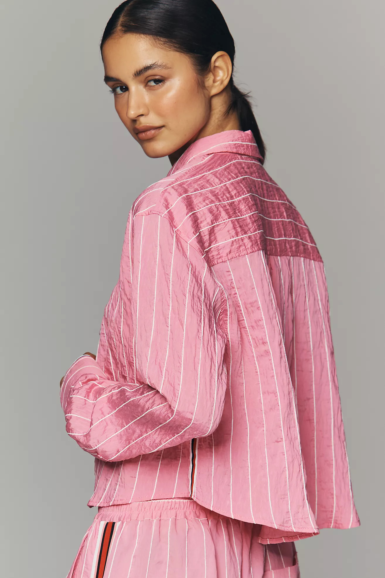 Maeve Silken Crop Buttondown Shirt | Anthropologie (US)