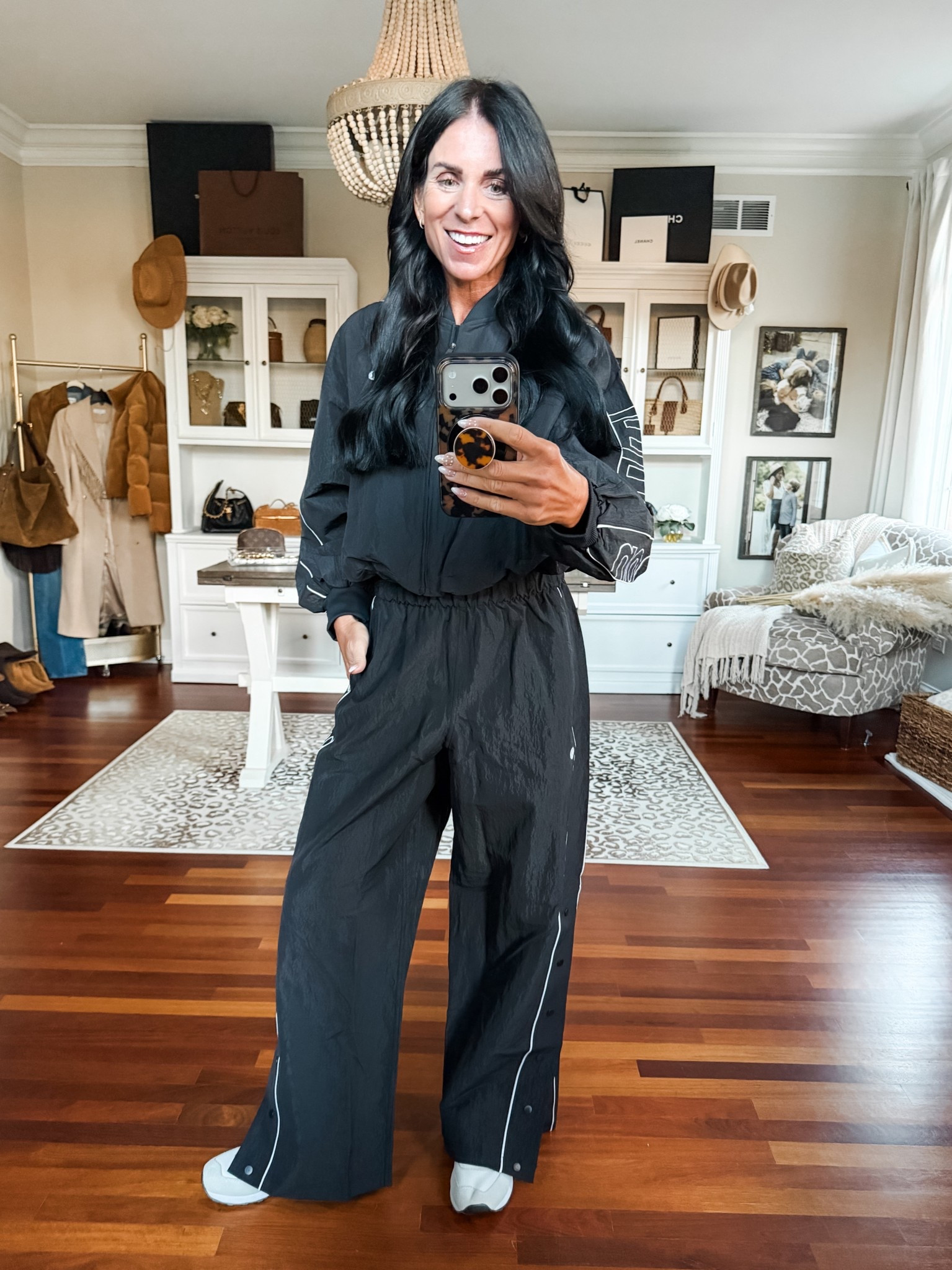 Absolutely love this track pant set
Wearing a small in both 

#LTKmomlife #LTKootd #LTKActive