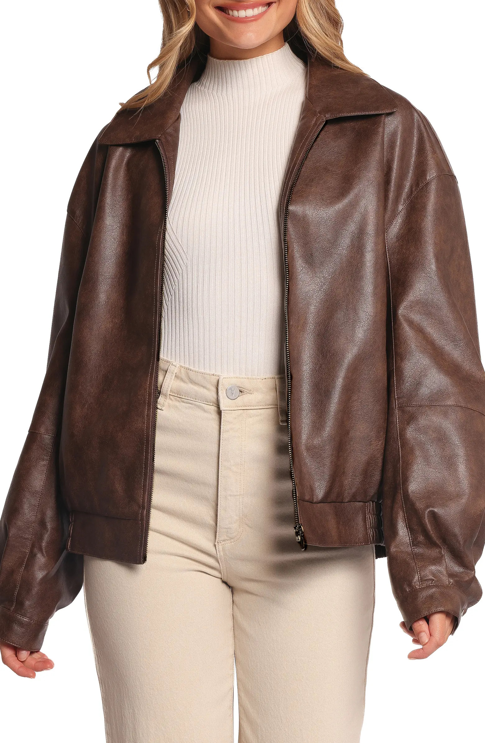 Zoe Faux Leather Bomber Jacket | Nordstrom