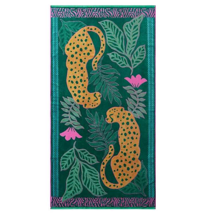 Better Homes & Gardens Cotton-Blend Beach Towel, 72 x 38 in, Jungle Cat | Walmart (US)