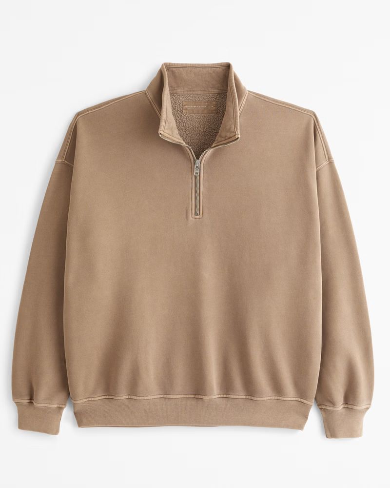 Men's Essential Half-Zip Sweatshirt | Men's Tops | Abercrombie.com | Abercrombie & Fitch (US)