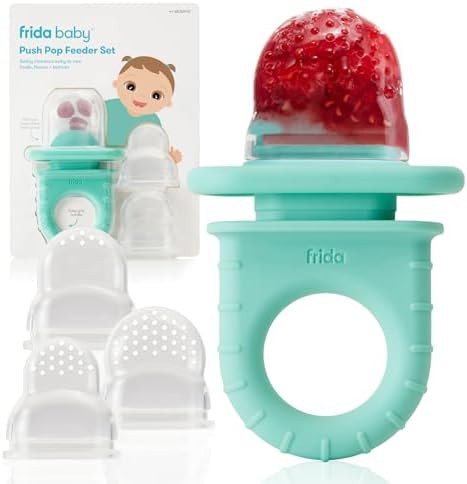 Frida Baby Push Pop Silicone Feeder, Baby Fruit Food Feeder to Safely Introduce New Foods, Fresh ... | Amazon (US)
