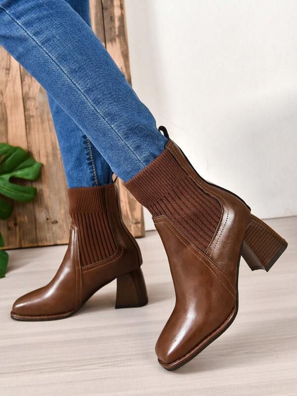 Ladies' Fashionable Light-weight Comfortable Brown Boots | SHEIN