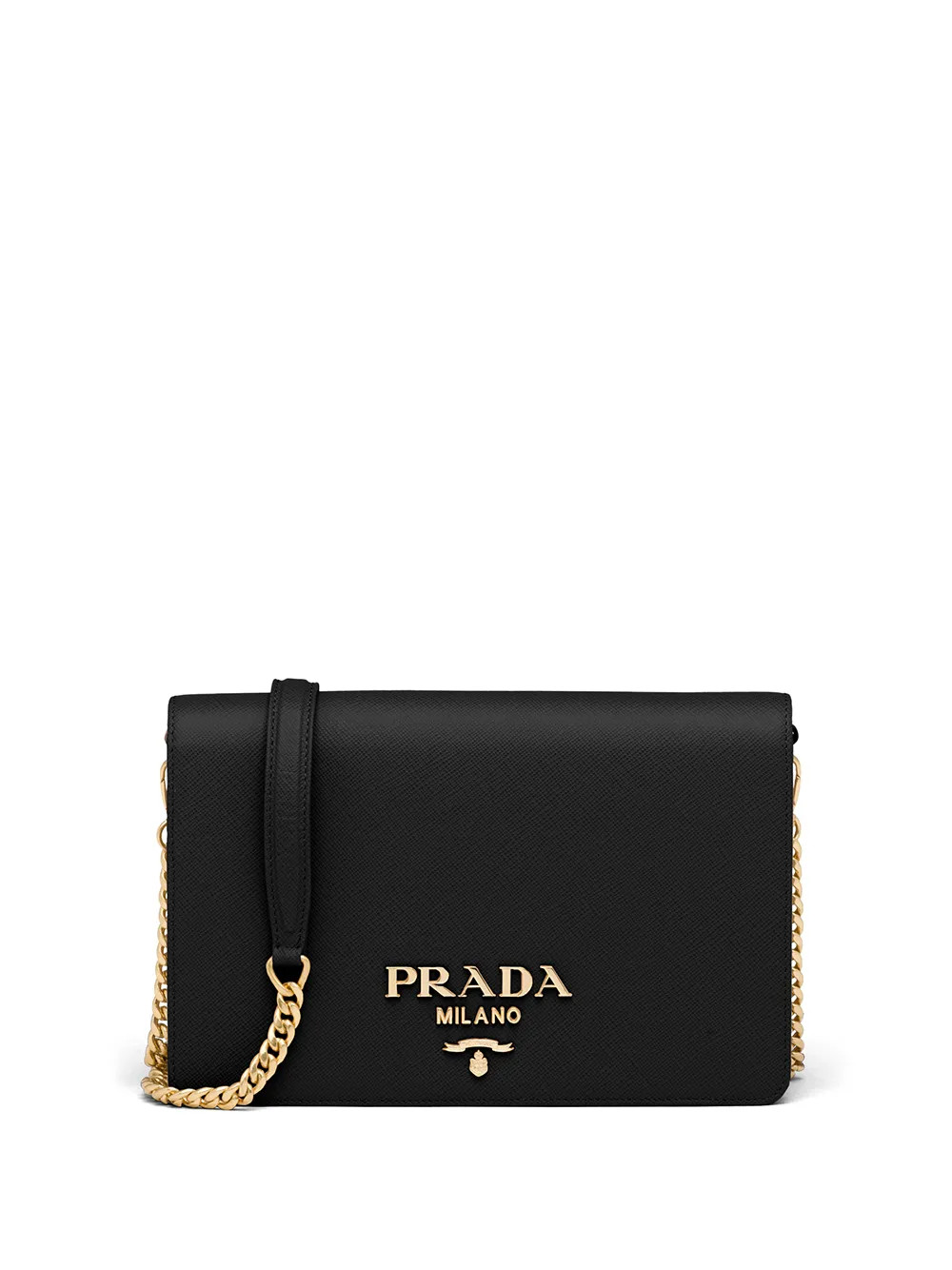 logo-lettering Saffiano leather shoulder bag | Farfetch Global