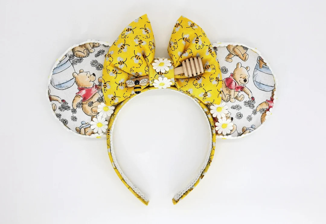 Winnie the Pooh Inspired Mouse Ears Daisy Honeycomb Bee Charm - Etsy | Etsy (US)