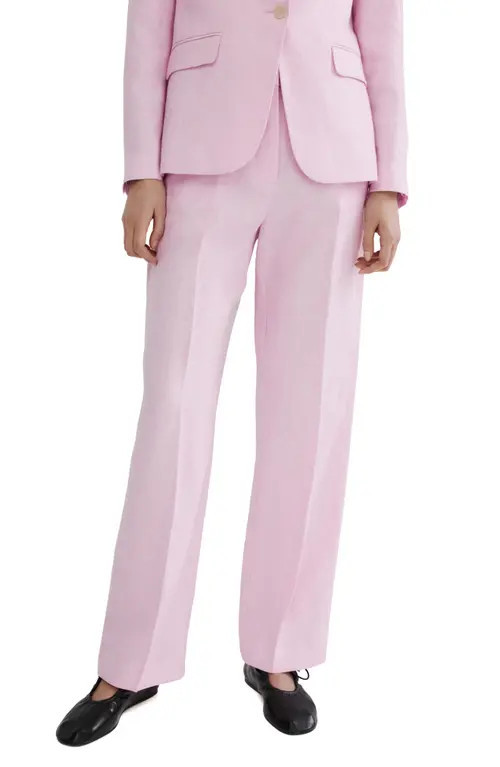 MANGO Linen Suit Pants in Pink at Nordstrom, Size 0 | Nordstrom