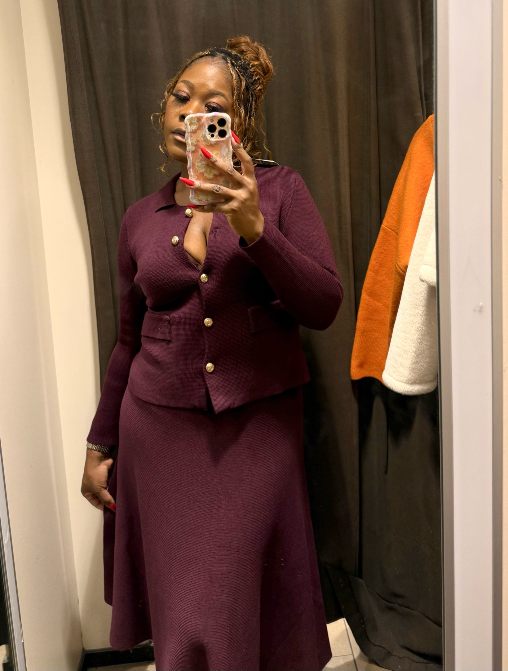 The Zara burgundy knit set 

#LTKMostLoved #LTKSeasonal #LTKMidsize