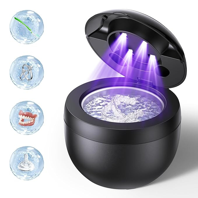 Ultrasonic Retainer Cleaner, Retainer Cleaner Machine for Dentures, Mouth Guards, Braces, Toothbr... | Amazon (US)