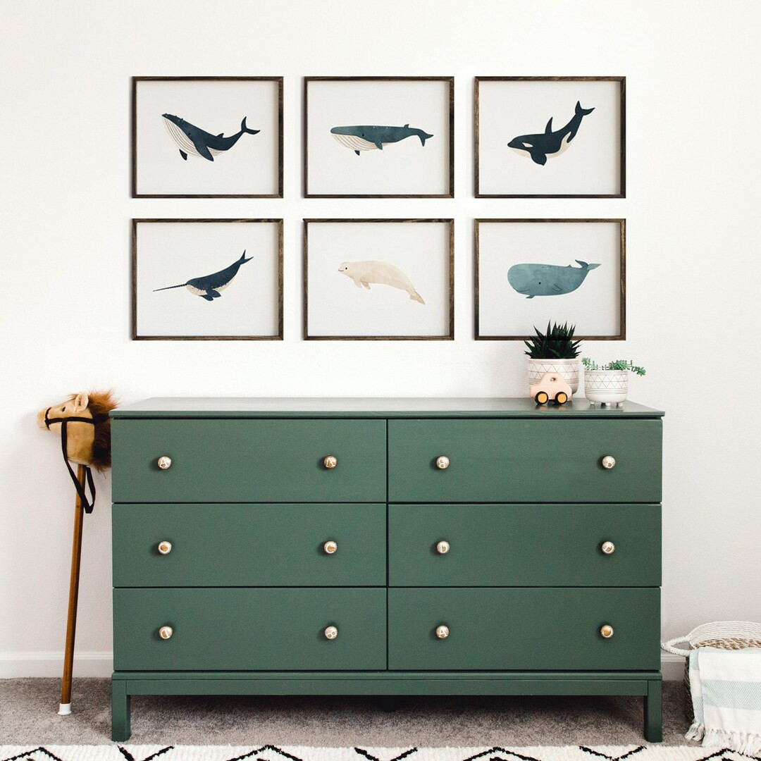 Whale Nursery Prints: Set of 6 Ocean Animal Posters (digital Download) - Etsy | Etsy (US)
