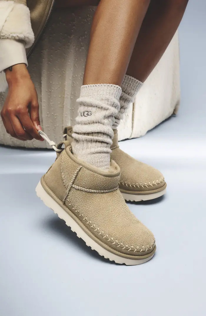 Classic Ultra Mini Biarritz Genuine Shearling Lined Bootie (Women) | Nordstrom