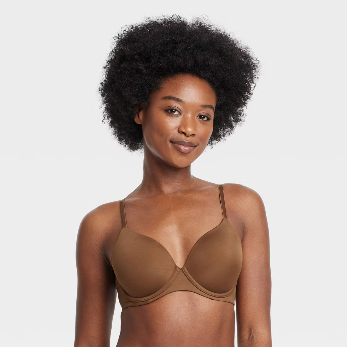 Women's Lightly Lined Full Coverage Bra - Auden™ Sandbank Brown 34DD: Adjustable Strap, Underwi... | Target