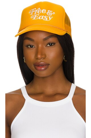 Free & Easy Trucker Hat in Yellow & White from Revolve.com | Revolve Clothing (Global)