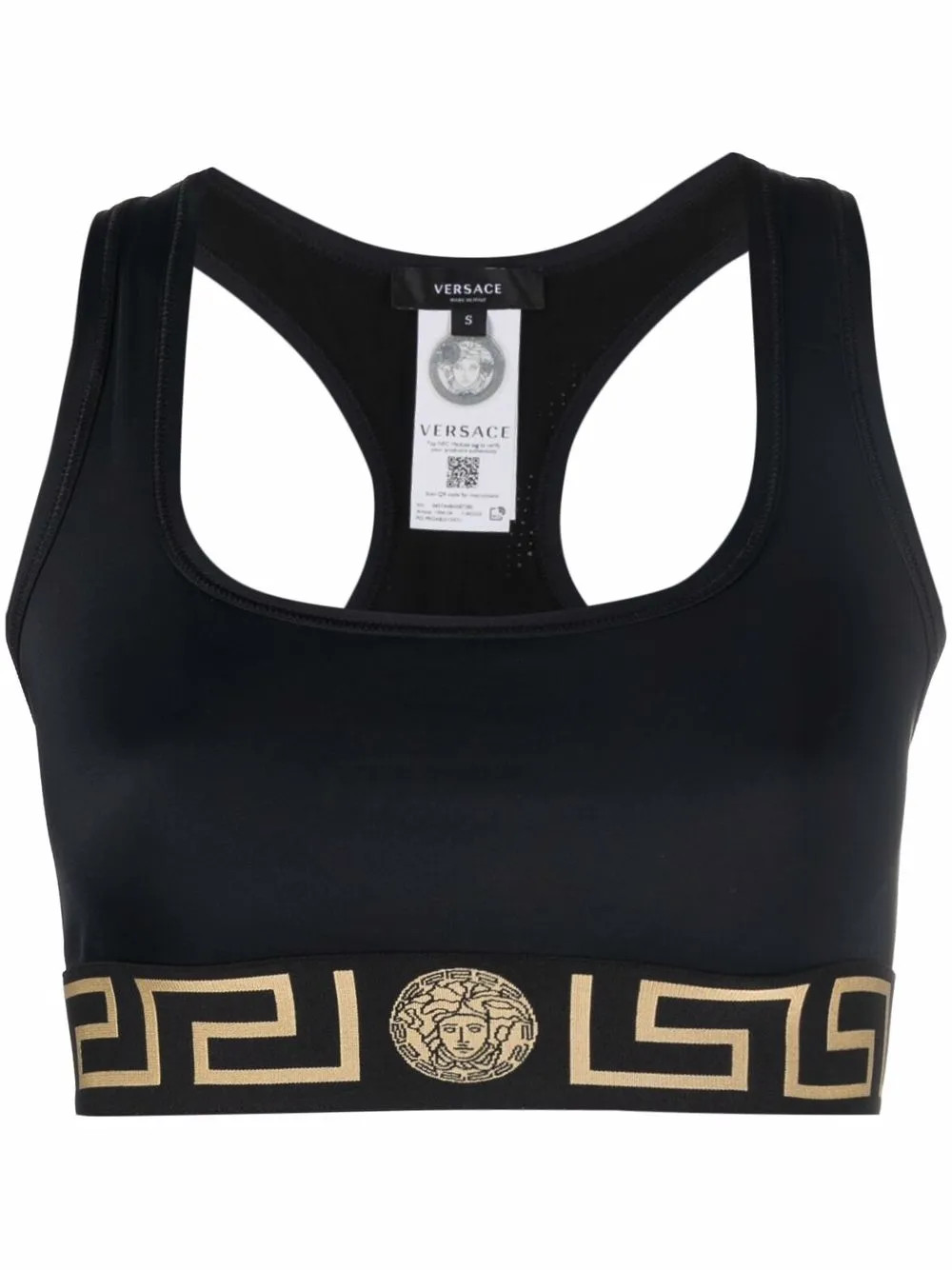 Versace La Greca Cropped Sports Bra - Farfetch | Farfetch Global