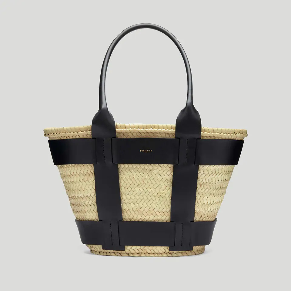 The Santorini | Natural Basket Black Smooth | DeMellier | DeMellier