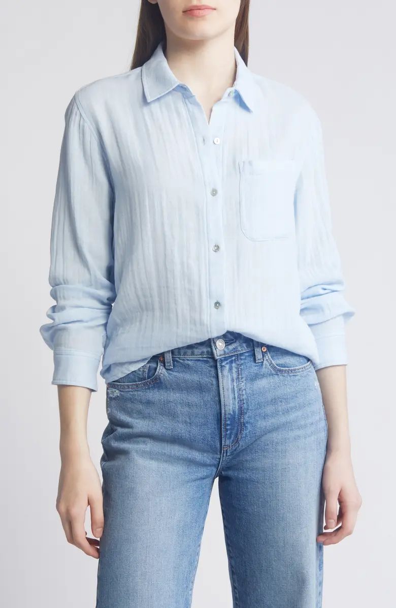 Ellis Cotton Gauze Button-Up Shirt | Nordstrom