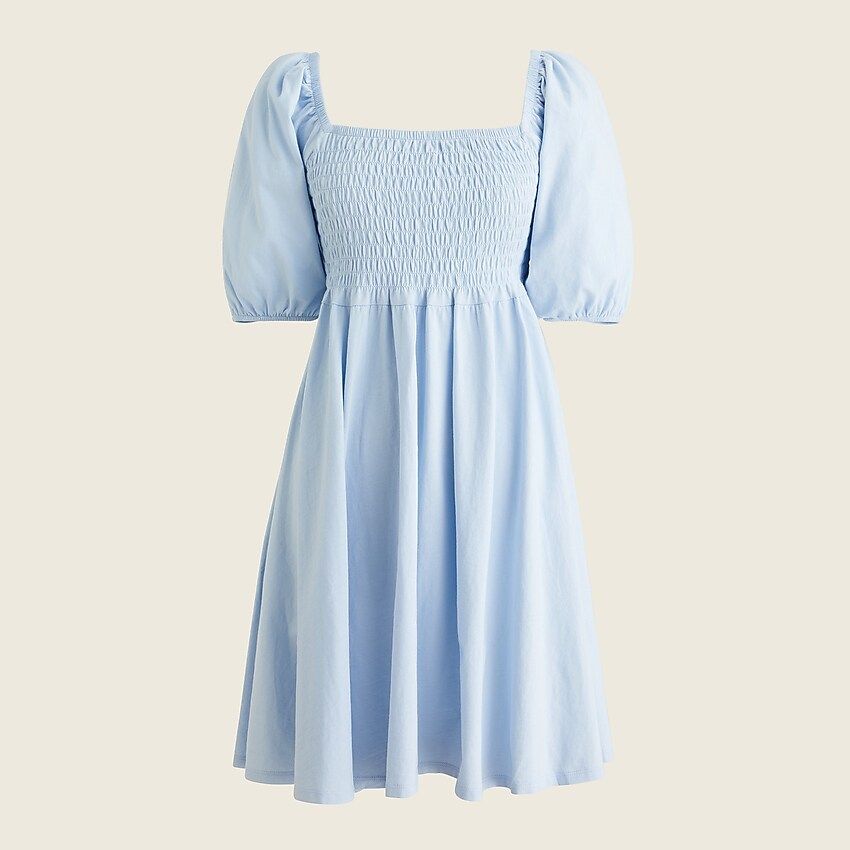 Broken-in jersey smocked babydoll dress | J.Crew US