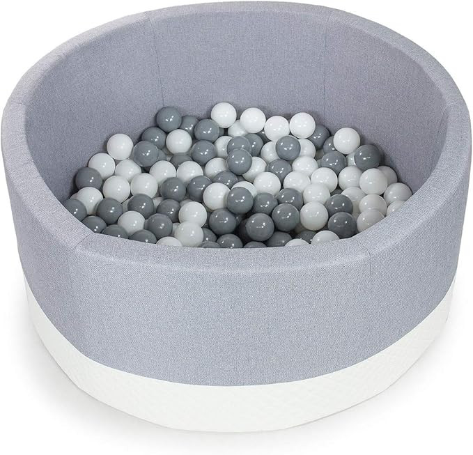 Tweepsy Soft Baby Round Ball Pool Pit 250 Balls 90x40cm Handmade EU - BKOE2N - eco-Light Grey Poo... | Amazon (US)