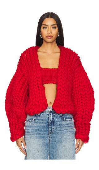 Colossal Knit Jacket in Block Red | Revolve Clothing (Global)