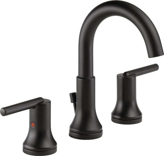 Delta Faucet Trinsic Widespread Bathroom Faucet 3 Hole, Matte Black Bathroom Faucet, Diamond Seal... | Amazon (US)