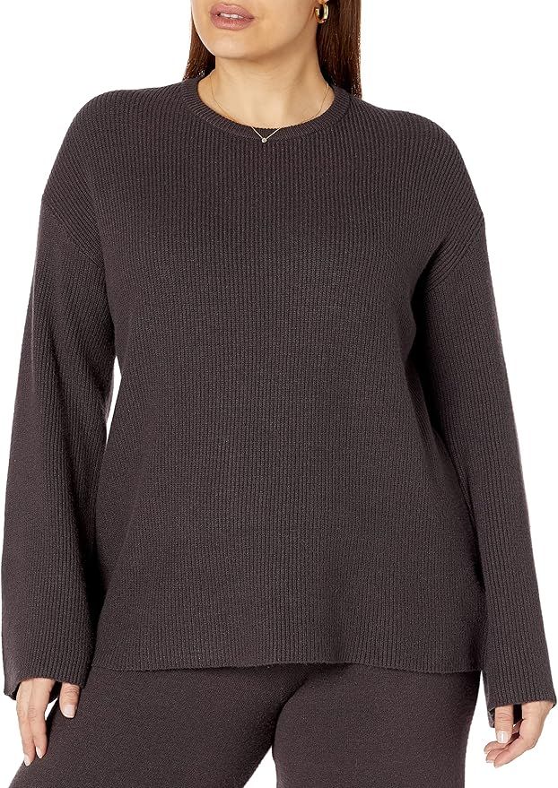 The Drop Women's Alice Crewneck Back-Slit Ribbed Pullover Sweater | Amazon (US)