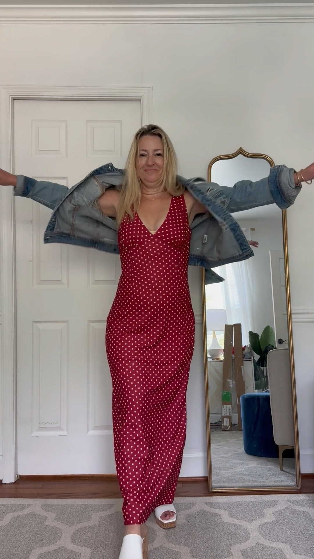 Day-to-Night Summer Style 🌞➡️🌙

Started the day in this satin polka dot dress for Little C’s school awards (yes, I cried),
but tossed on a denim jacket to keep it cool and casual.
Later? Swapped the vibe for a dinner date—same dress, just a little extra confidence.

Proof you can be that mom and that date night queen in the same look 💋

🛍️ Dress, wedges, and denim jacket all linked on LTK 👉 
Code Trilbysave30 on Vici 

#schoolmomstyle #datenightlook #momstyleover40 #ltkfashion #summeroutfitideas #polkadotdress #daytonightstyle #realmomstyle #petitefashion #trilbystyle #marylandinfluencer #effortlessstyle #summerdressvibes #ltkunder100 #fromdropofftodate #styledontheshore


#LTKStyleTip #LTKPetite #LTKOver40