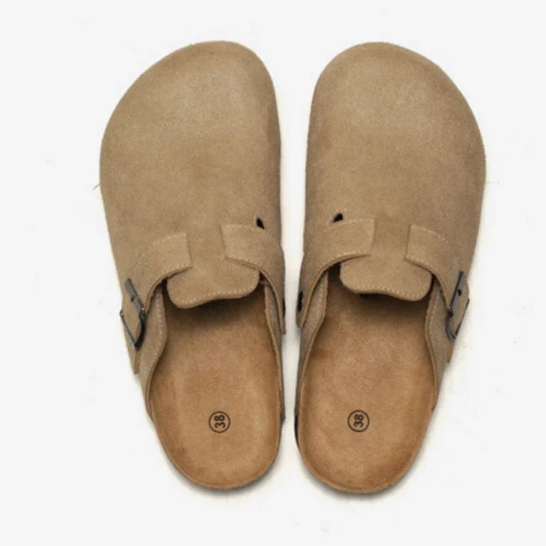 BERANMEY Women's Suede Clogs & Mules Stylish Leather Mules with Arch Support and Cork Footbed Cou... | Walmart (US)