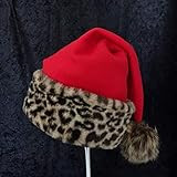 Leopard Santa Hat, Novelty Red Santa Hat, Christmas Party Hat | Amazon (US)