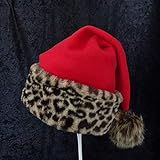 Leopard Santa Hat, Novelty Red Santa Hat, Christmas Party Hat | Amazon (US)