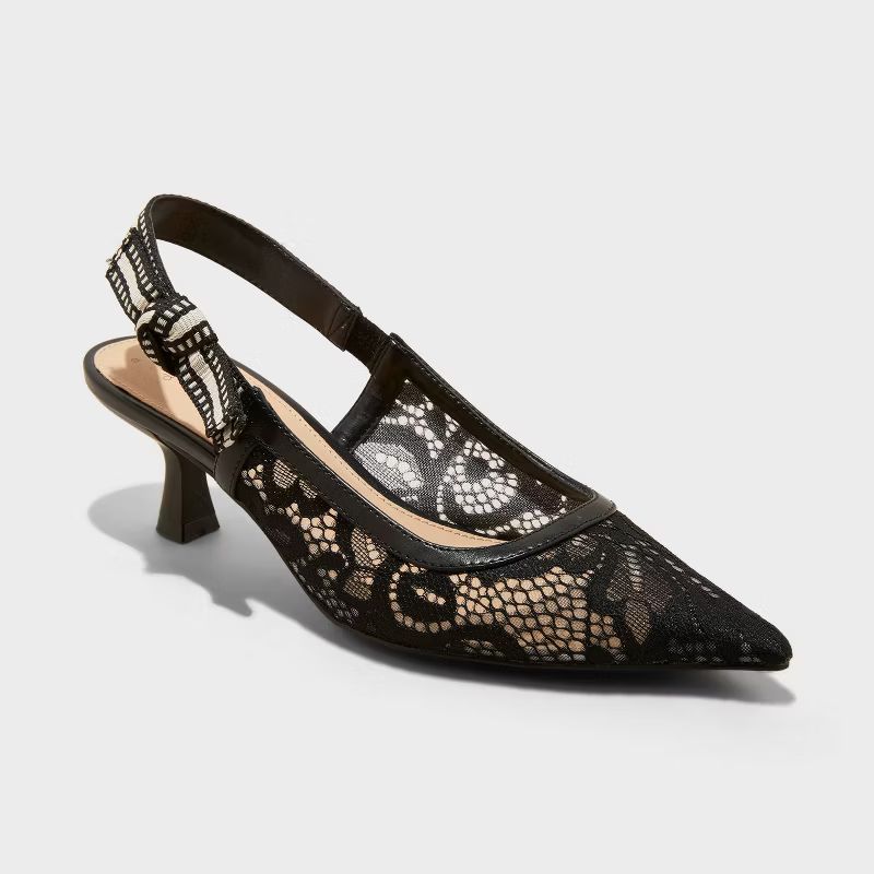 Women's Milan Slingback Kitten Pumps - A New Day™ | Target