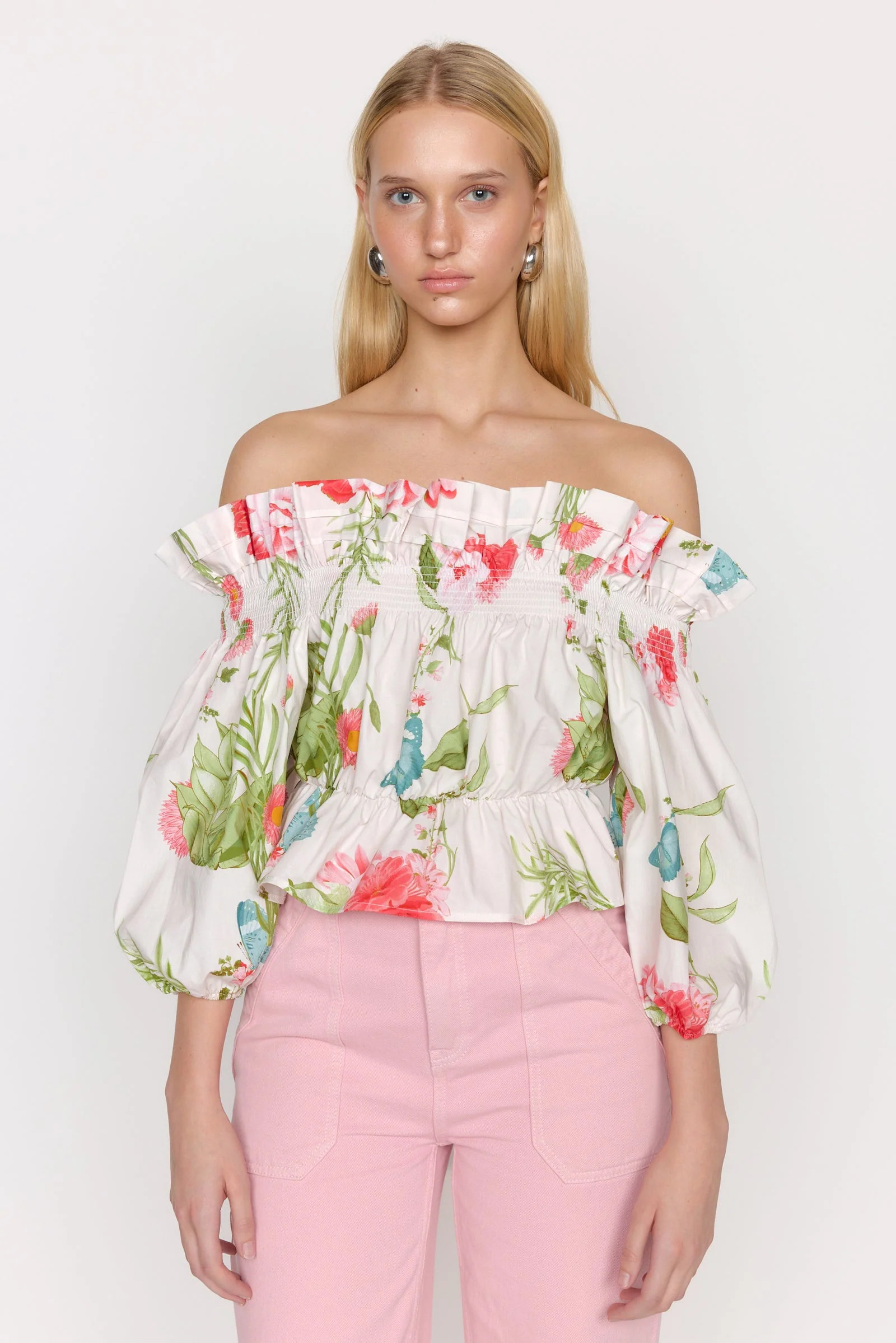 Christy Lynn Delphi Top in Monarch Ivory | CoatTails LLC