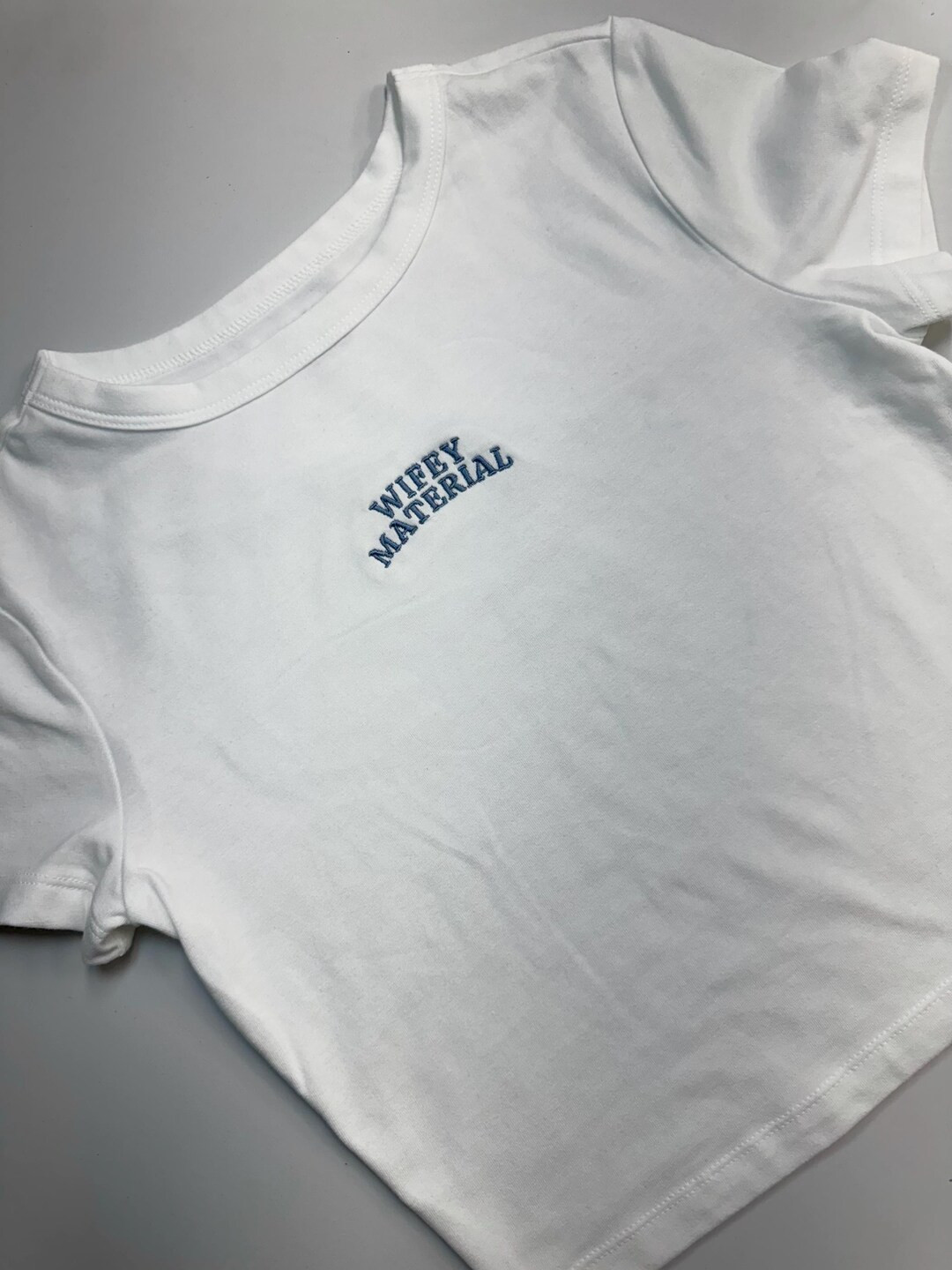 Wifey Material Crop Top, Gift for Bride for Engagement, Bacherolette or Wedding, Trendy Cute Embr... | Etsy (US)