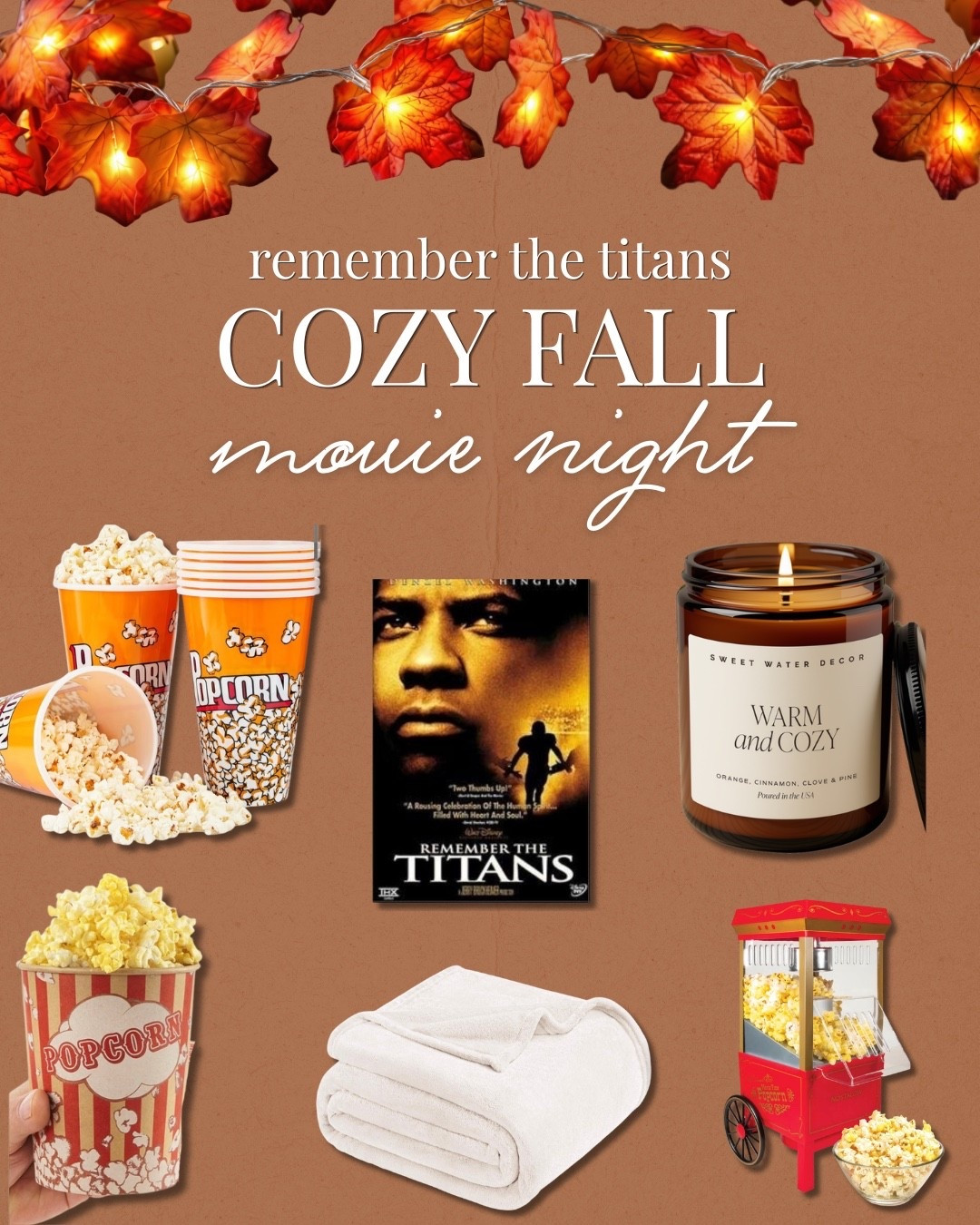 Tonight’s Cozy Movie Pick is Remember the Titans. Here’s all the cozy fall movie night essentials.