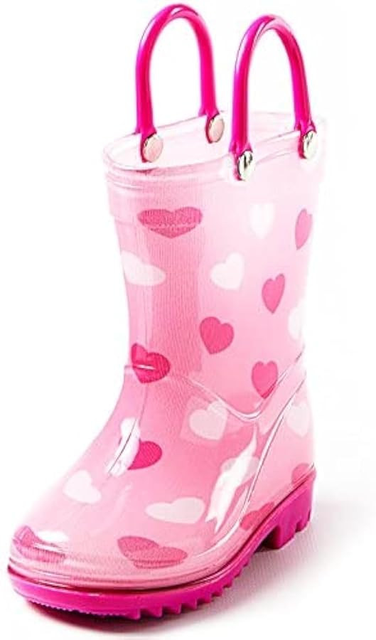 Toddler and Kids Rain Boots with Easy On Handles - Boys and Girls Colors and Designs – by Puddl... | Amazon (US)