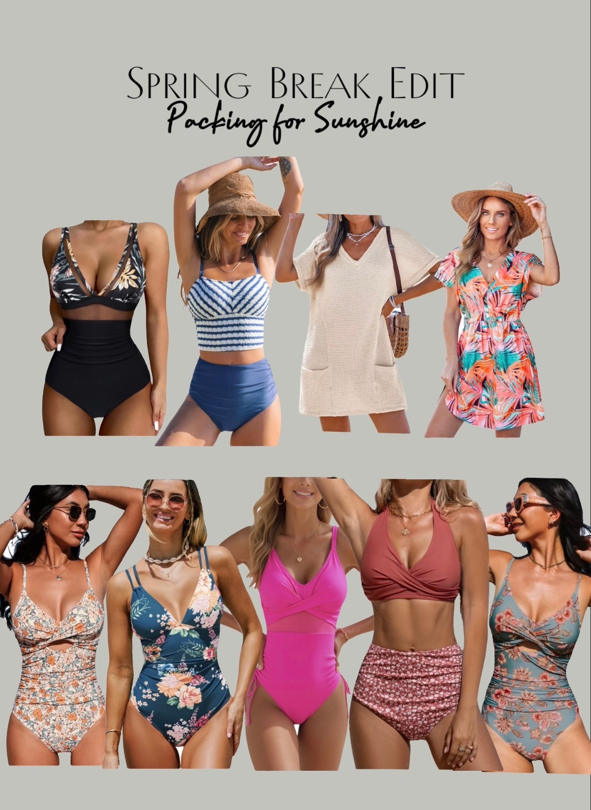 Spring break swim & resort outfit edit with flattering one-pieces, coverups, and vacation outfits. Linking all swimsuits, cover-ups, and accessories for warm-weather trips, cruises, and tropical vacations. Cute, affordable resort wear that packs well and works for pool days, beach days, family trips, and girls trips.

#resortwear #vacationoutfits #springbreak #vacaystyle #beachvacation #flatteringswimsuits

#LTKFindsUnder50 #LTKTravel #LTKootd