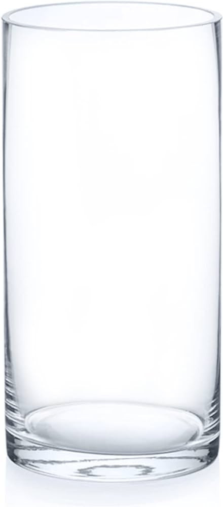 Enova Floral Clear Glass Cylinder Vase 4 x 8 Inches, Clear Flower Vases, Pillar Candle Hurricane ... | Amazon (US)