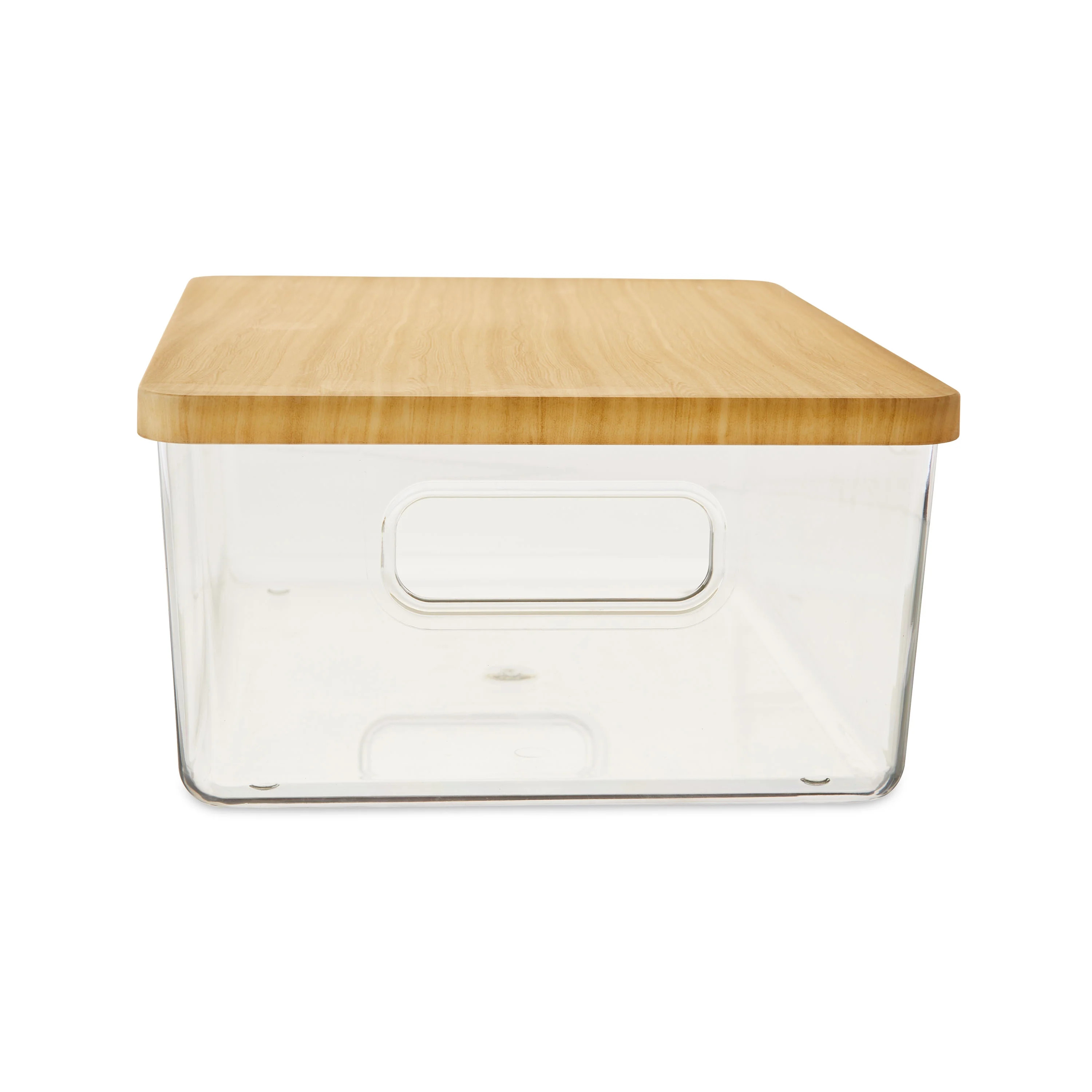 Pen+Gear Organizational Storage Box with Woodgrain Pattern Lid, Clear | Walmart (US)