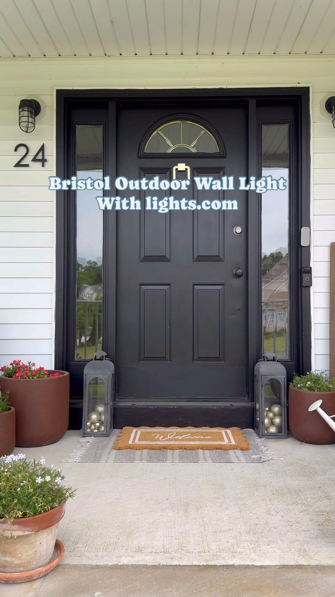 Comment LIGHTS to have a link sent directly to your inbox. If you don’t see the link, check your message request folder. 

How beautiful are these lights from @lightsdotcom ! Major upgrade from the lights I previously had. They were very easy to install and give off a gorgeous ambiance at night. 

Bristol Outdoor Wall Light, Matte Black with Brass Accents
Item#: LC005433

Outdoor wall-mounted light features a single bulb set in a curved, reeded glass and textured black metal frame, finished with a brass interior backplate
Reeded wall sconce measures 15.25” H x 5.25” W x 5.25” D
Ideal in pairs adjacent to an entryway door or to illuminate a garage facade - Looks beautiful indoors as well in a foyer or primary bath
Wet-rated fixture and weather-resistant powder coated finish that will stand up to the elements
Elevates the outside appearance of any home while increasing safety

#outdoorlights #porchlights #outdoorlights #lightsdotcom #reededlights #frontporch #frontporchgoals #lighting #homeexterior 

#LTKVideo #LTKHome #LTKSeasonal