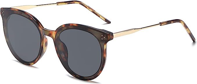 SOJOS Retro Round Sunglasses for Women Oversized Mirrored Glasses DOLPHIN SJ2068 | Amazon (US)