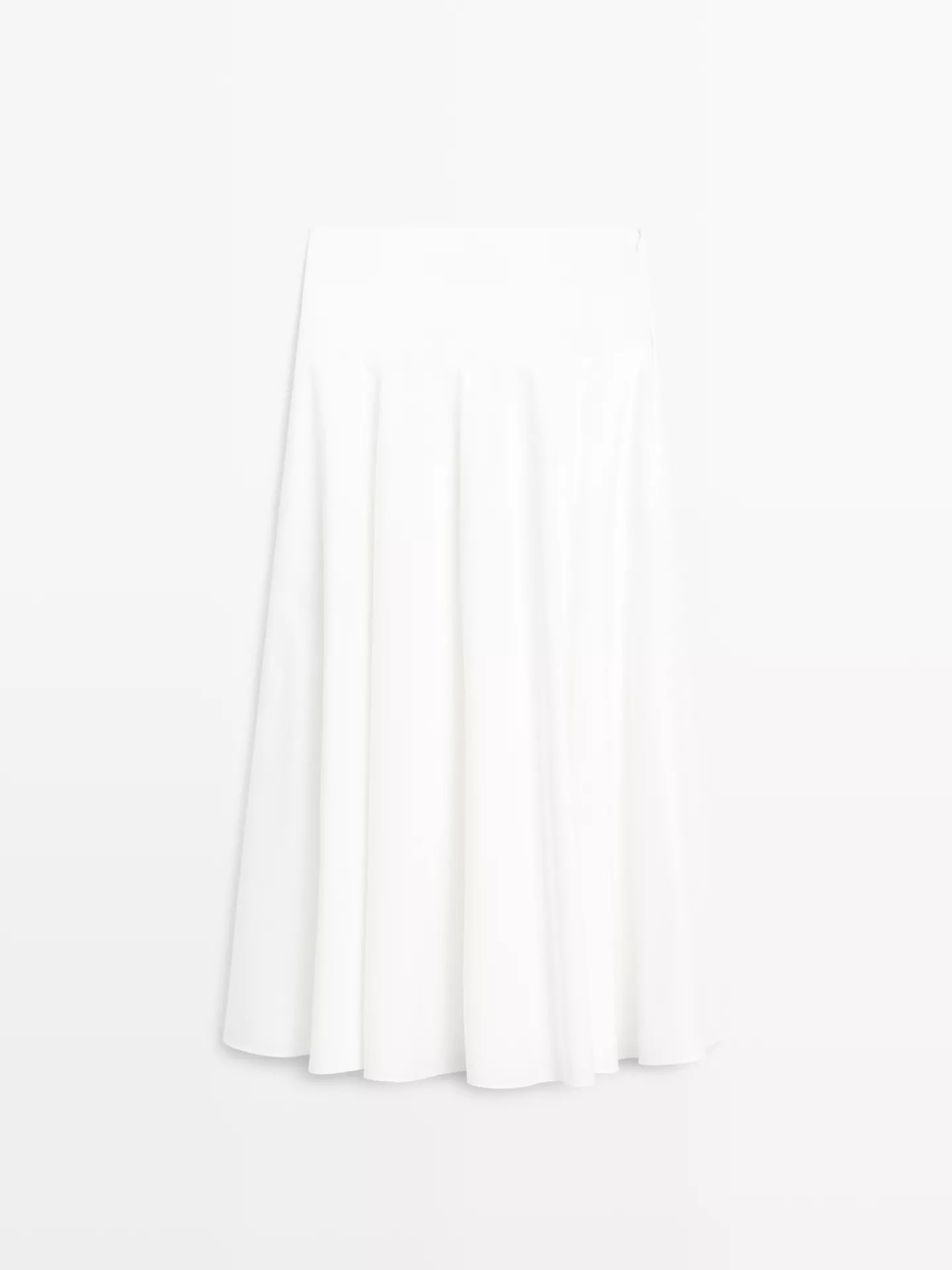100% cotton midi skirt with yoke detail | Massimo Dutti UK