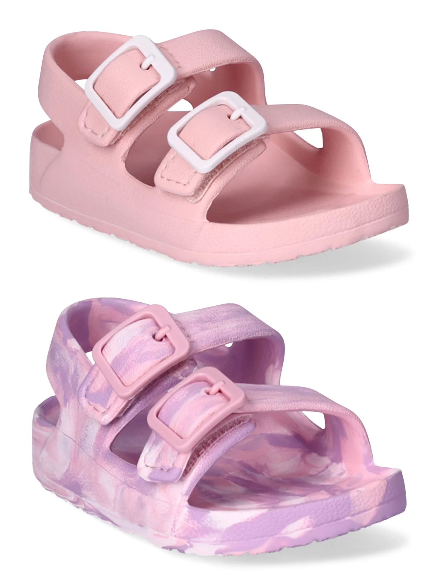 Wonder Nation Baby Buckle Sandals 2-Pack | Walmart (US)